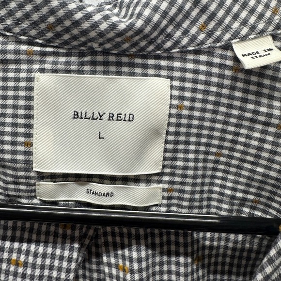 Billy Reid Tuscumbria Black White Button Down Shirt Copper Stitch Size L Gingham - Picture 3 of 8